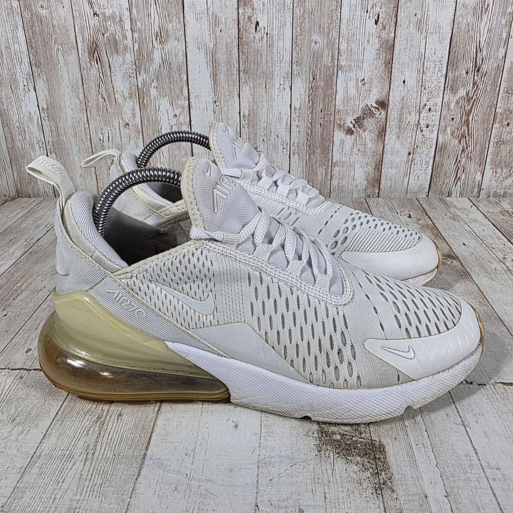 Nike Air Max 270 White Mesh Running Shoes 943345-103 Womens 8.5 / Kids 7Y